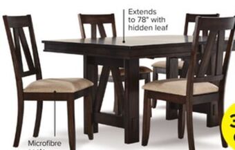 Leon's Thompson 5-piece dining room set - dark oak offer