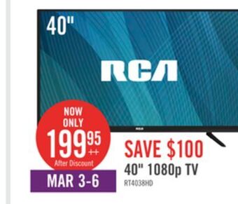 The Brick Rca 40" 1080p hd 1080p led television offer