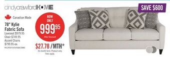 The Brick Kylie linen-look fabric sofa - zeus pearl offer
