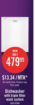 The Brick Amana dishwasher with triple filter wash system - adb1400amw offer