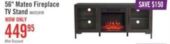 The Brick Mateo 56" tv stand with log fireplace offer