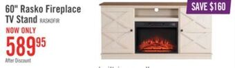 The Brick Rasko 60" tv stand with log fireplace offer