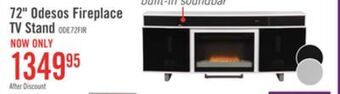 The Brick Odesos 72" tv stand with glass ember firebox and soundbar white offer