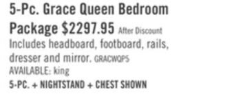 The Brick Grace 5-piece queen bedroom package - antique white offer