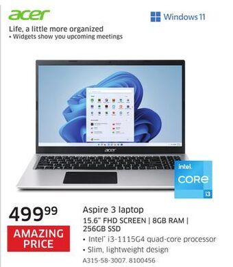 The Source Acer aspire 3 laptop 15.6" fhd screen | 8gb ram | 256gb ssd offer