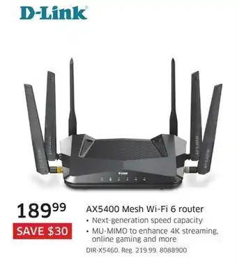 The Source D-link ax5400 mesh wi-fi 6 router offer