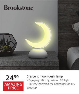 The Source Brookstone crescent moon desk lamp offer