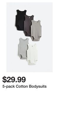 H&M 5-pack cotton bodysuits offer