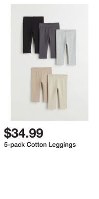 H&M 5-pack cotton leggings offer
