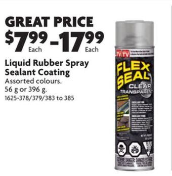 Home Hardware Liquid rubber spray sealant coating offer