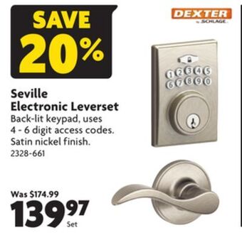 Home Hardware Seville electronic leverset offer