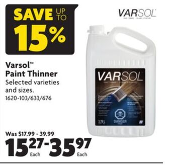 Home Hardware Paint thinner offer