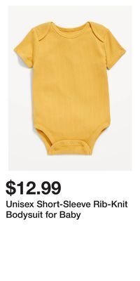 Old Navy Unisex short-sleeve rib-knit bodysuit for baby offer