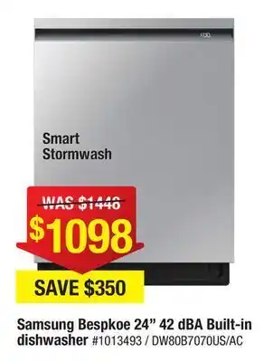 Bad Boy Superstore Samsung bespkoe 24" 42 dba built-in dishwasher offer