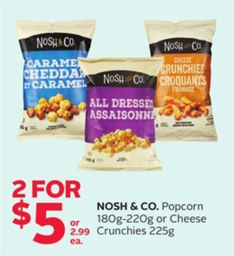 Rexall Nosh & co. popcorn 180g-220g or cheese crunchies 225g offer