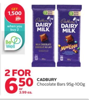 Rexall Cadbury chocolate bars offer