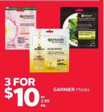 Rexall Garnier masks offer