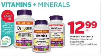 Rexall Webber naturals vitamins, minerals or supplements offer