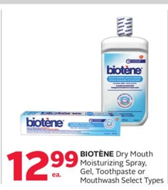 Rexall Biotène dry mouth moisturizing spray, gel, toothpaste or mouthwash offer