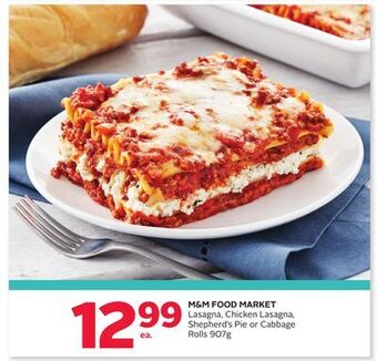 Rexall M & m food market lasagna, chicken lasagna, shepherd's pie or cabbage rolls offer