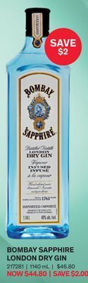 LCBO Bombay sapphire london dry gin offer