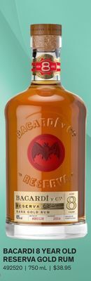 LCBO Bacardi 8 year old reserva gold rum offer
