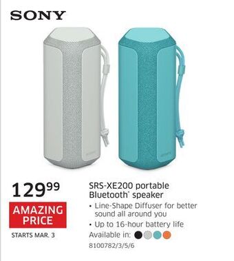 The Source Sony srs-xe200 portable bluetooth® speaker offer