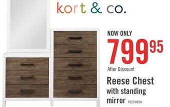 The Brick Reese chest with standing mirror - white and brown offer