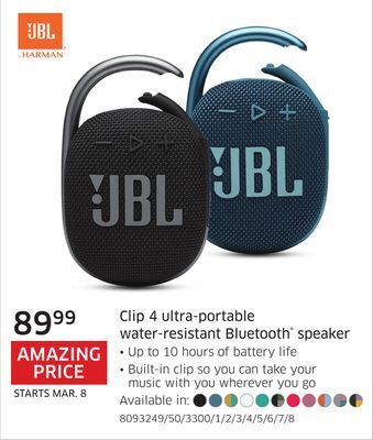 The Source Jbl harman clip 4 ultra-portable water-resistant bluetooth® speaker offer