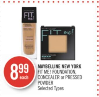Shoppers Drug Mart Maybelline new york fit me! foundation, concealer or pressed powder offer