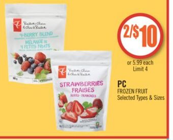 Shoppers Drug Mart Pc frozen fruit offer