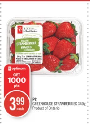 Shoppers Drug Mart Pc greenhouse strawberries offer