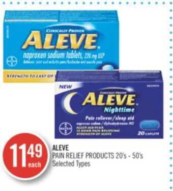 Shoppers Drug Mart Aleve pain relief products offer