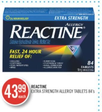 Shoppers Drug Mart Reactine extra strength allergy tablets offer