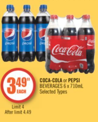 Shoppers Drug Mart Coca-cola or pepsi beverages offer