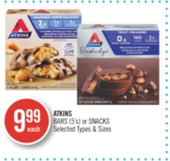 Shoppers Drug Mart Atkins bars (5'g) or snacks offer