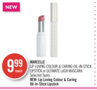 Shoppers Drug Mart Marcelle lip loving colour & caring oil-in-stick lipstick or ultimate lash mascara offer