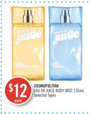 Shoppers Drug Mart Cosmopolitan eau de juice body mist offer