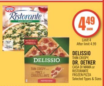 Shoppers Drug Mart Delissio thin crispy, dr. oetker casa di mama or ristorante frozen pizza offer