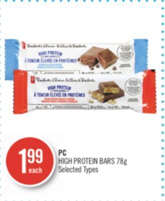 Shoppers Drug Mart Pc high protein bars offer