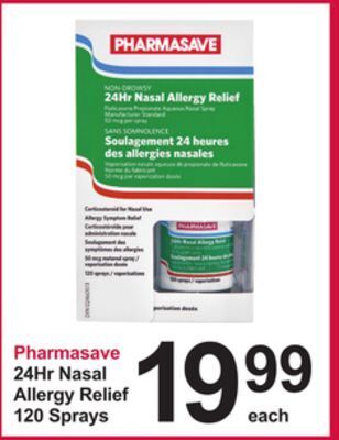 Pharmasave Pharmasave 24hr nasal allergy relief 120 sprays offer