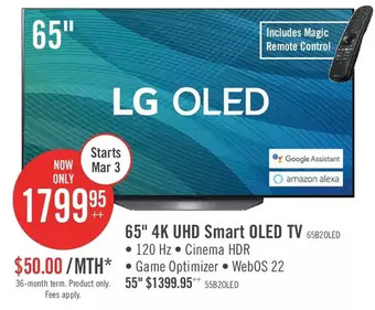 The Brick Lg 65'' 4k uhd smart oled tv offer