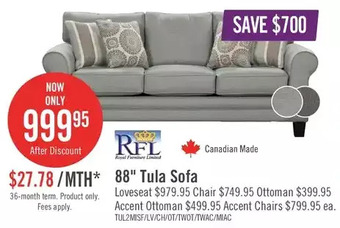 The Brick Tula fabric sofa - mist offer
