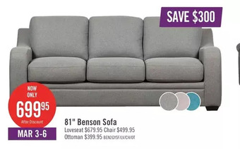 The Brick Benson linen-look fabric sofa - grey offer