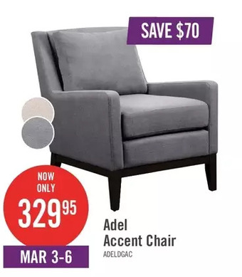 The Brick Adel linen-look fabric accent chair - dark grey offer