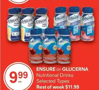 Guardian Pharmacy Ensure or glucerna nutritional drinks offer