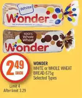 Shoppers Drug Mart Wonder white or whole wheat bread offer