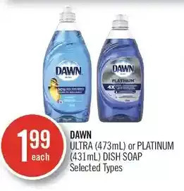 Shoppers Drug Mart Dawn ultra or platinum dish soap offer