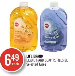 Shoppers Drug Mart Life brand liquid hand soap refills offer