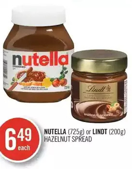 Shoppers Drug Mart Nutella or lindt hazelnut spread offer